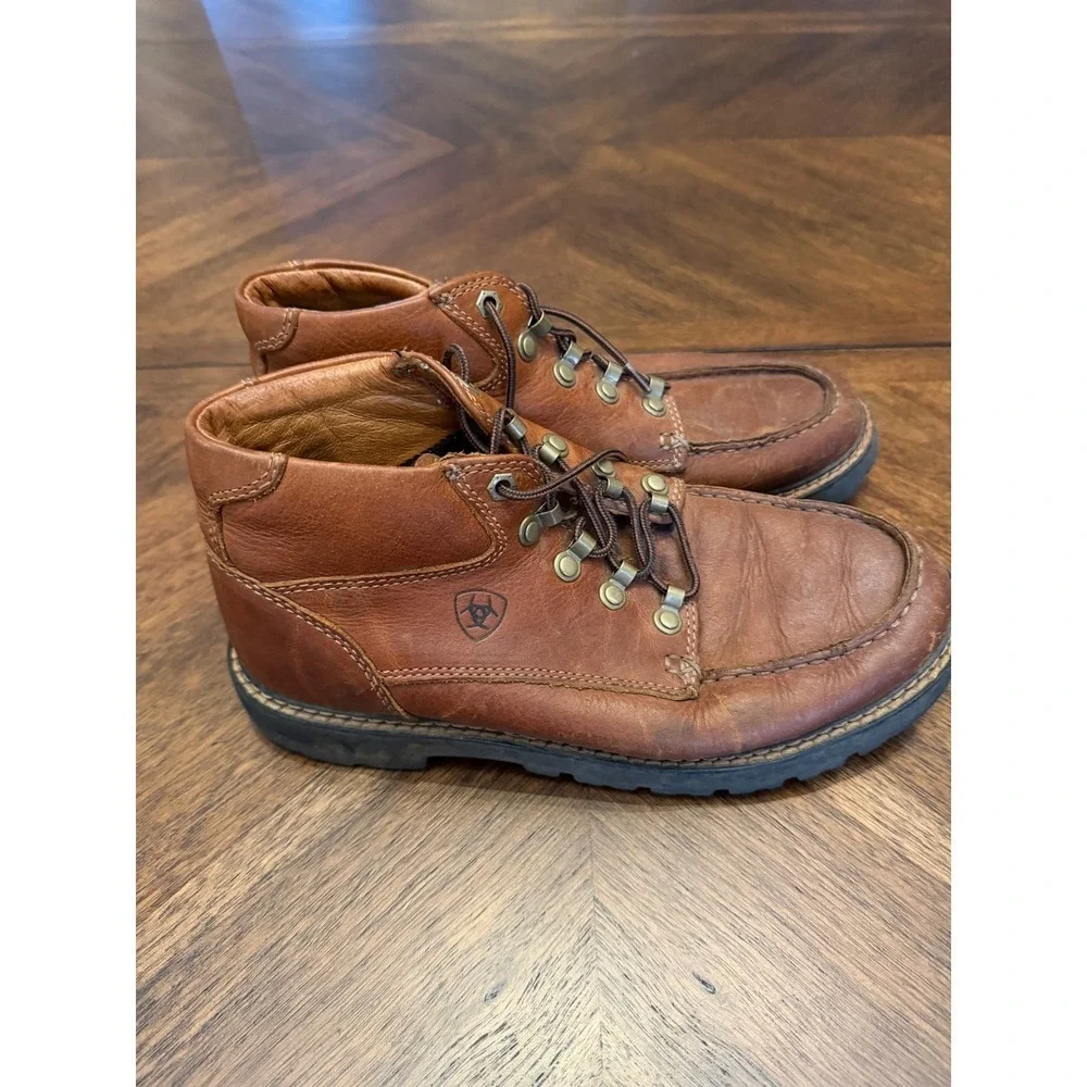 Ariat Mens Spitfire Brown Leather Moc Toe Chukka Boots 10002521 Size 9.5 D